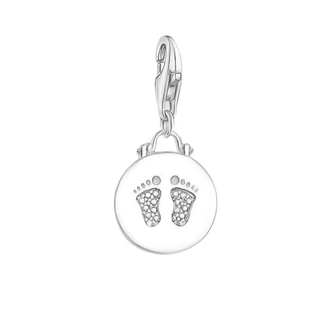 Silver Charm Baby Footprint Charm - Compatible with Pandora Bracelets