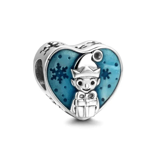 Pandora Silver Charm Blue Elf It Cyan Accent