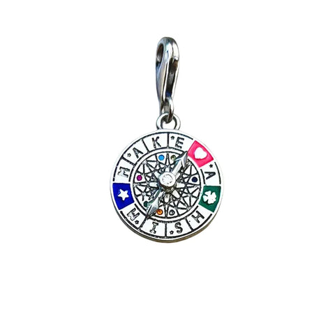 Silver Charm Circle Rainbow Blue Accent Charm - Silver Charm Circle Rainbow Blue Accent Charm - Compatible with Pandora Bracelets