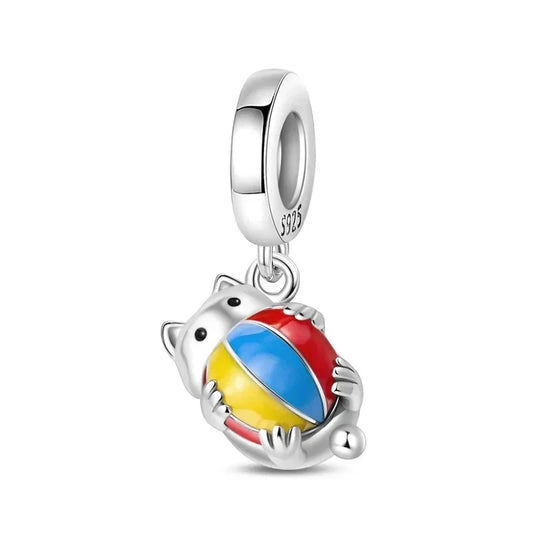 Pandora Silver Charm Colorful Ball It Yellow Accent