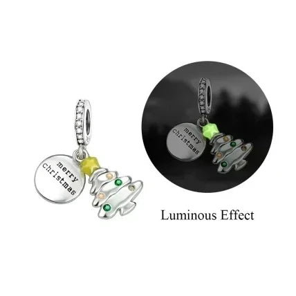 Pandora Silver Charm Green Light Bulb Yellow Accent