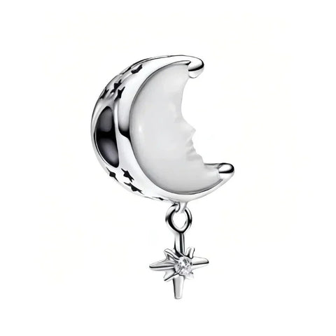 Pandora Silver Crescent Charm Star It