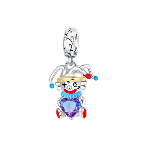 Silver Cute Rabbit Charm Blue Stone Red Accent Charm - Silver Cute Rabbit Charm Blue Stone Red Accent Charm - Compatible with Pandora Bracelets
