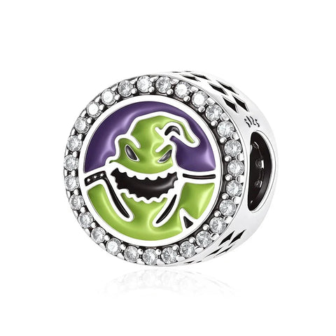 Silver Disneys Nightmare Before Christmas Charm Bead Green Accent Charm - Silver Disneys Nightmare Before Christmas Charm Bead Green Accent Charm - Compatible with Pandora Bracelets