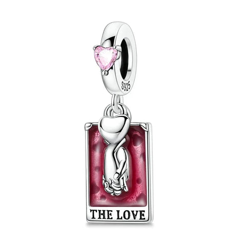 Pandora Silver Love Charm Is Shown Pink Heart Accent