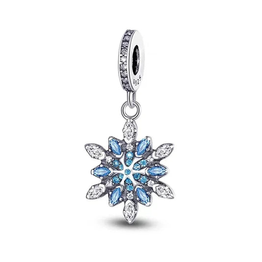 Pandora Silver Pandora Blue Snowflake Charm Accent