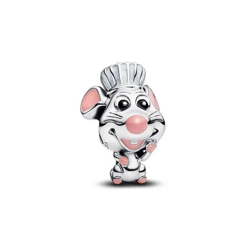 Silver Pandora Charm Cartoon Mouse Red Accent Charm - Silver Pandora Charm Cartoon Mouse Red Accent Charm - Compatible with Pandora Bracelets