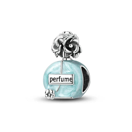 Silver Perfume Blue Sterling Charm - Compatible with Pandora Bracelets