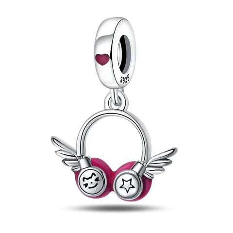 Silver Pink Charm Wings Accent - Silver Pink Charm Wings Accent