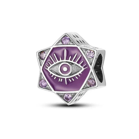 Silver Purple Charm Eye It - Pandora Silver Purple Charm Eye It