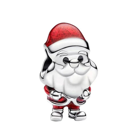 Pandora Silver Red Santa Claus Figurine Charm Accent
