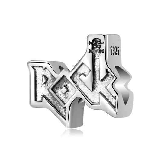Silver Rock Guitar Charm