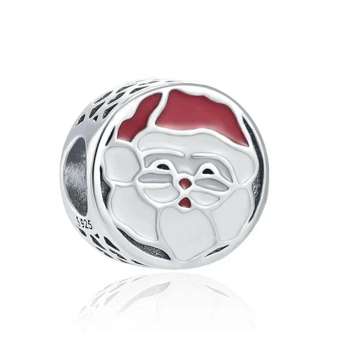 Pandora Silver Santa Claus Charm Sterling Red Accent