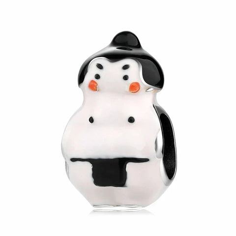Silver White Black Doll Hat Charm Red Accent - Silver White Black Doll Hat Charm Red Accent