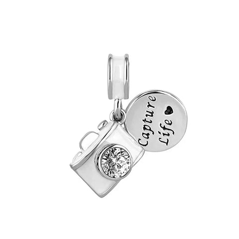 Silver With Camera And Heart Charm