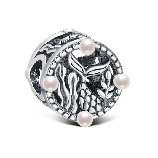 Silver With Pearls And Fish Charm