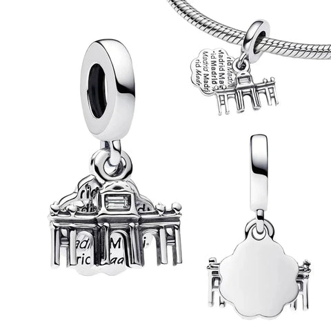 Silver With Picture Of Train And Heart Charm - Silver With Picture Of Train And Heart Charm
