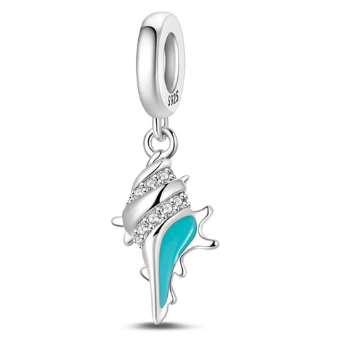 Silver With Turquoise Stones Charm - Silver With Turquoise Stones Charm