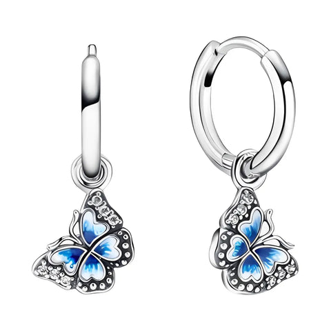 Silver & Blue Butterfly Earrings