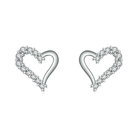 Silver Heart Stud Earrings - Silver Heart Stud Earrings