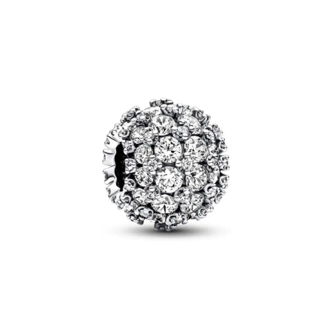 Silver Sparkling Round Pave Charm - Silver Sparkling Round Pave Charm