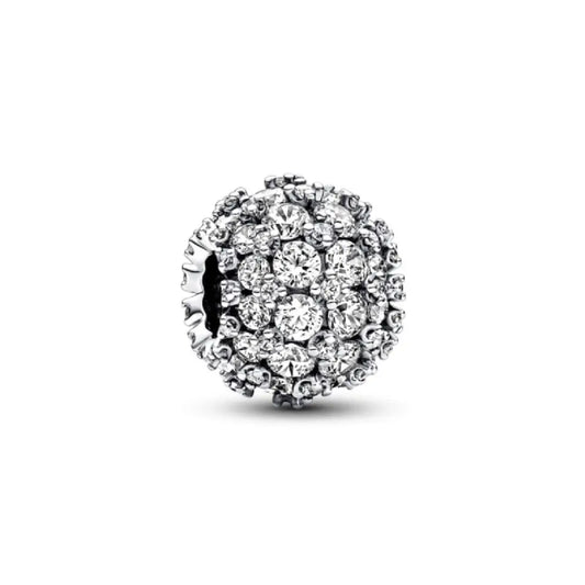 Silver Sparkling Round Pave Charm