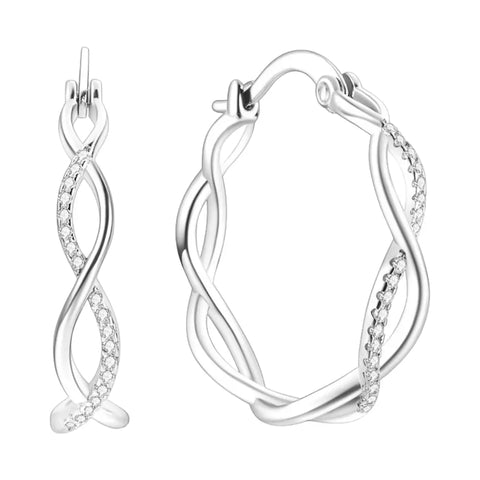 Silver Twist Hoop Earrings