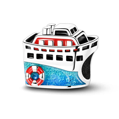 Small Boat With Life Preserver Charm - Small Boat With Life Preserver Charm