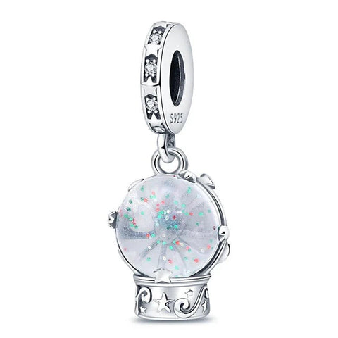 Snowflake Music Ball Silver Charm - Snowflake Music Ball Silver Charm