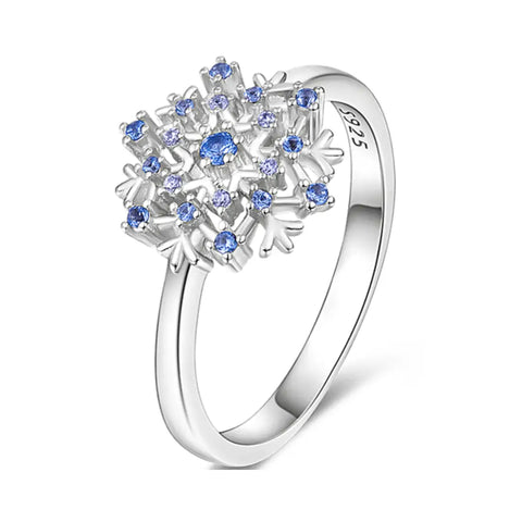 Snowflake Ring blue Zircon