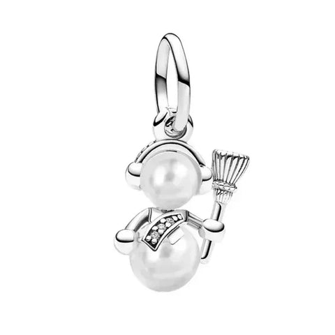Snowman Charm Broom It - Pandora Snowman Charm Broom It