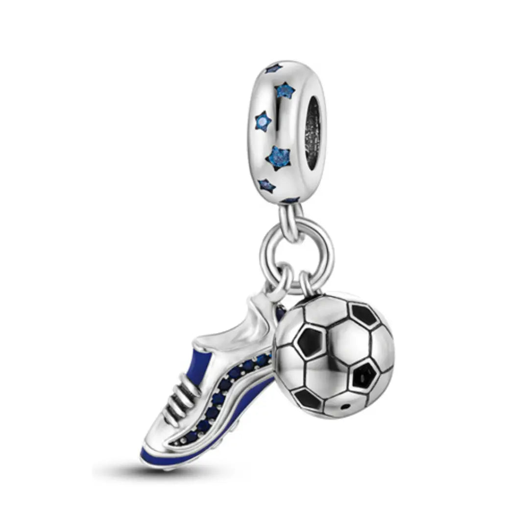 Soccer Ball and Boot Dangle Charm