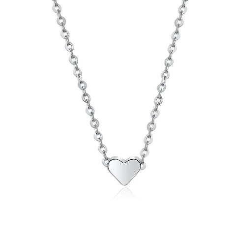 Delicate Sterling Silver Heart Pendant Necklace for Everyday Elegance - Delicate sterling silver necklace with a heart-shaped pendant.