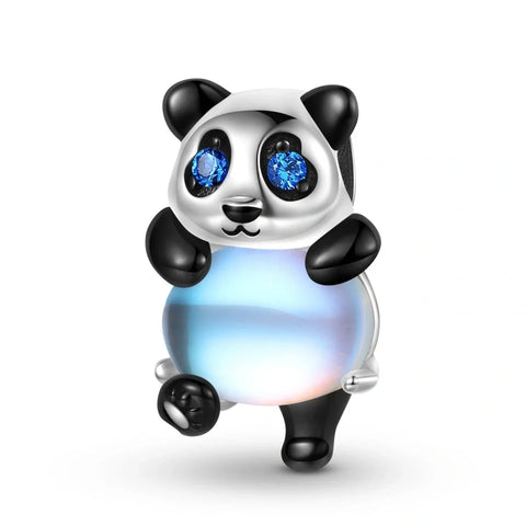 Sparkling Blue Cute Panda Charm - jewlouli Sparkling Cute Panda Charm fits pandora bracelet