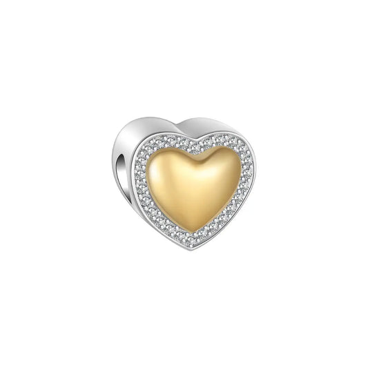 Sparkling Golden Heart Charm