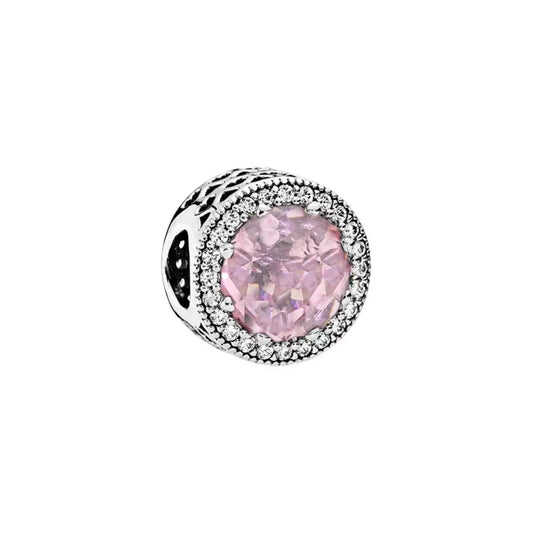 Sparkling Pink Circle Charm