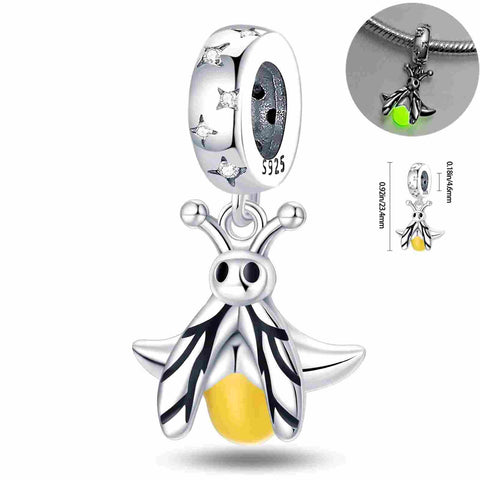 Glow In The Dark Yellow Firefly Dangle Charm - Glow In The Dark Yellow Firefly Dangle Charm