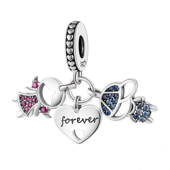 Sterling Silver Forever Family Charm - Sterling silver forever family charm with heart and figures