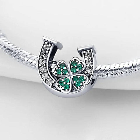 Sterling Silver Horseshoe and Clover Charm Bracelets - Sterling Silver Horseshoe and Clover Charm Bracelets