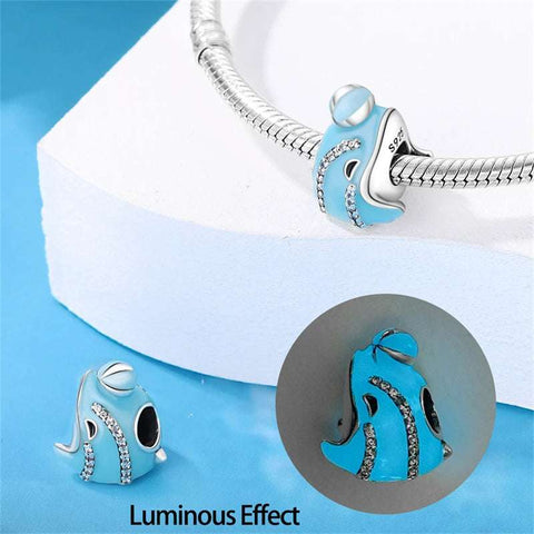 Sterling Silver Luminous Fish Charm Bracelets - Sterling Silver Luminous Fish Charm Bracelets