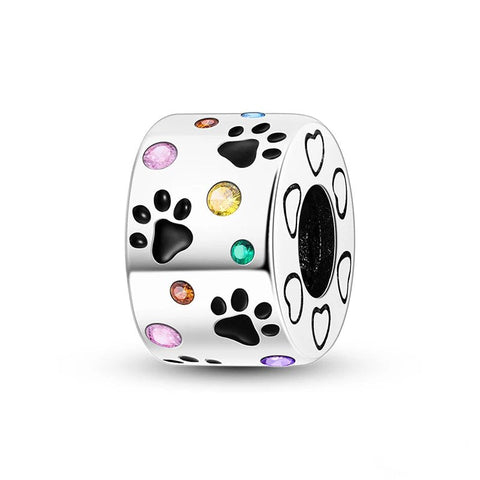 Sterling Silver Paw Print Charm - Sterling Silver Paw Print Charm