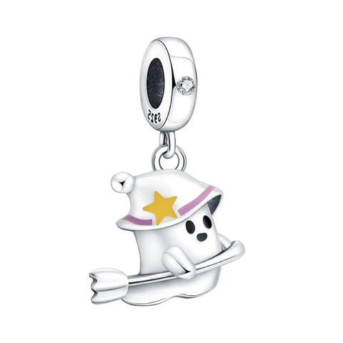 The Ghost On The Broomstick Dangle Charm - The Ghost On The Broomstick Dangle Charm