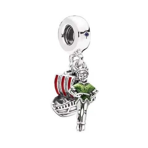 Tinkerbell- Peter Pan and Ship Double Dangle Charm - Tinkerbell- Peter Pan and Ship Double Dangle Charm