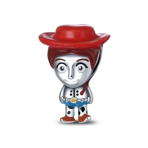 Toy Doll Wearing Cowboy Hat Charm Red Accent Charm - Toy Doll Wearing Cowboy Hat Charm Red Accent Charm - Compatible with Pandora Bracelets