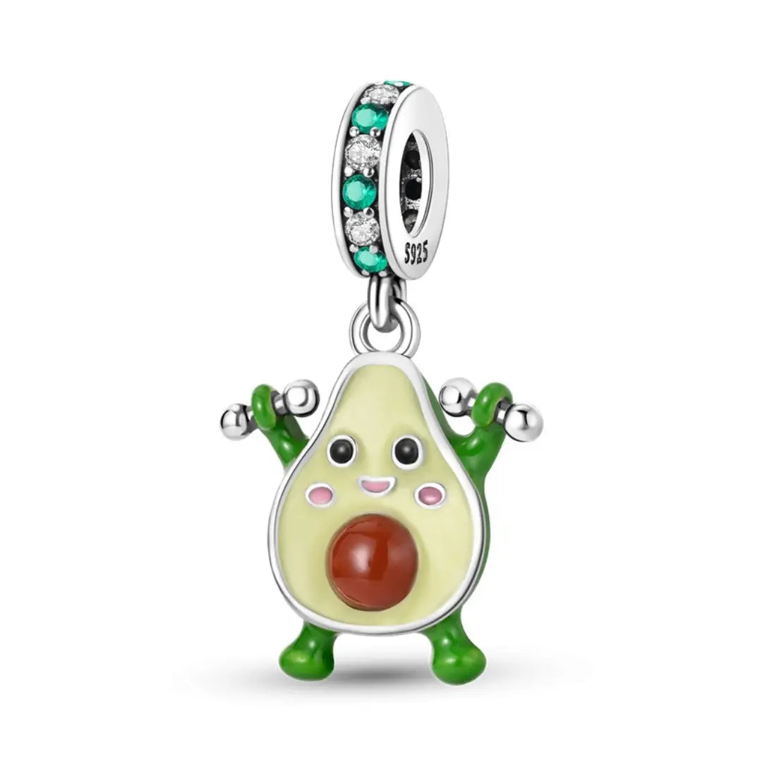 Weight Lifting Avocado Dangle Charm