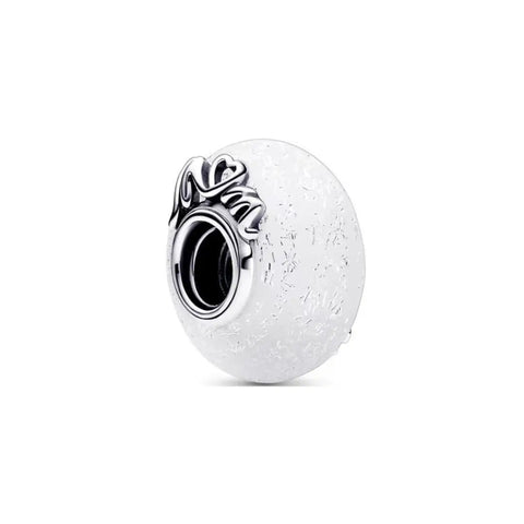 White Murano Glass Mum and Love Charm