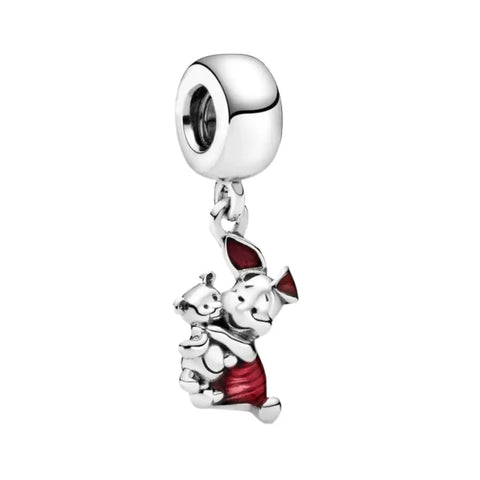 Winnie the Pooh- Piglet and his Teddy Bear Dangle Charm - Winnie the Pooh- Piglet and his Teddy Bear Dangle Charm