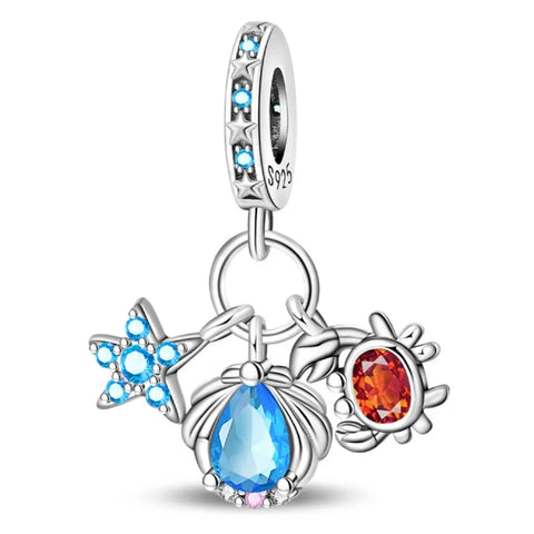 With Blue And Red Stones Charm - With Blue And Red Stones Pandora Charm