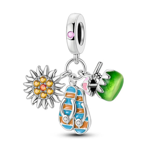 Flower Sun And Sandals Charm - Flower Sun And Sandals Charm