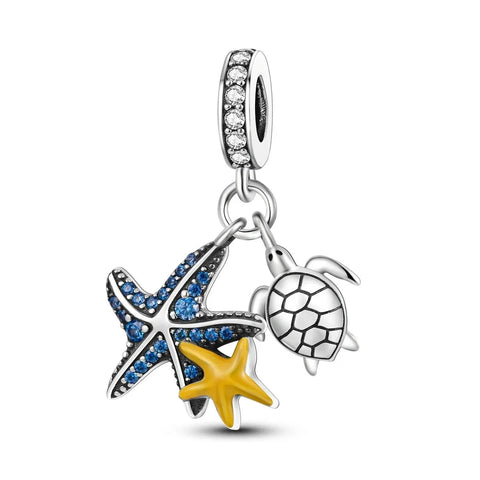 Starfish And Turtle Charm - Starfish And Turtle Charm